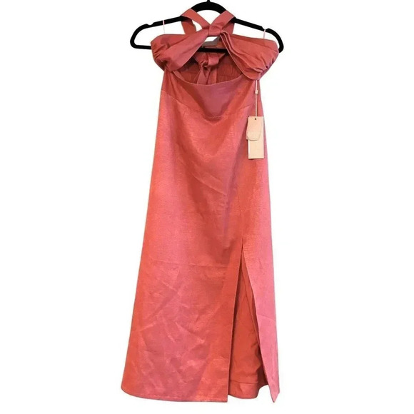 KEEPSAKE Rouge Pink Raquel Halter Cutout Bandeau Dress, S | US 4 | UK 8 | AU 8 - Picture 7 of 13